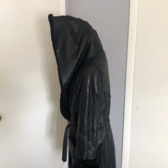 Miropa leather hooded coat - Picture 7 of 13